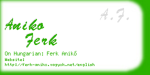 aniko ferk business card